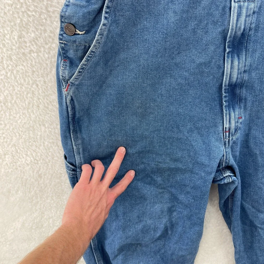 Dickies Overalls Mens 36x34 Blue Straight Leg Denim Bibs Workwear Ranch Chore